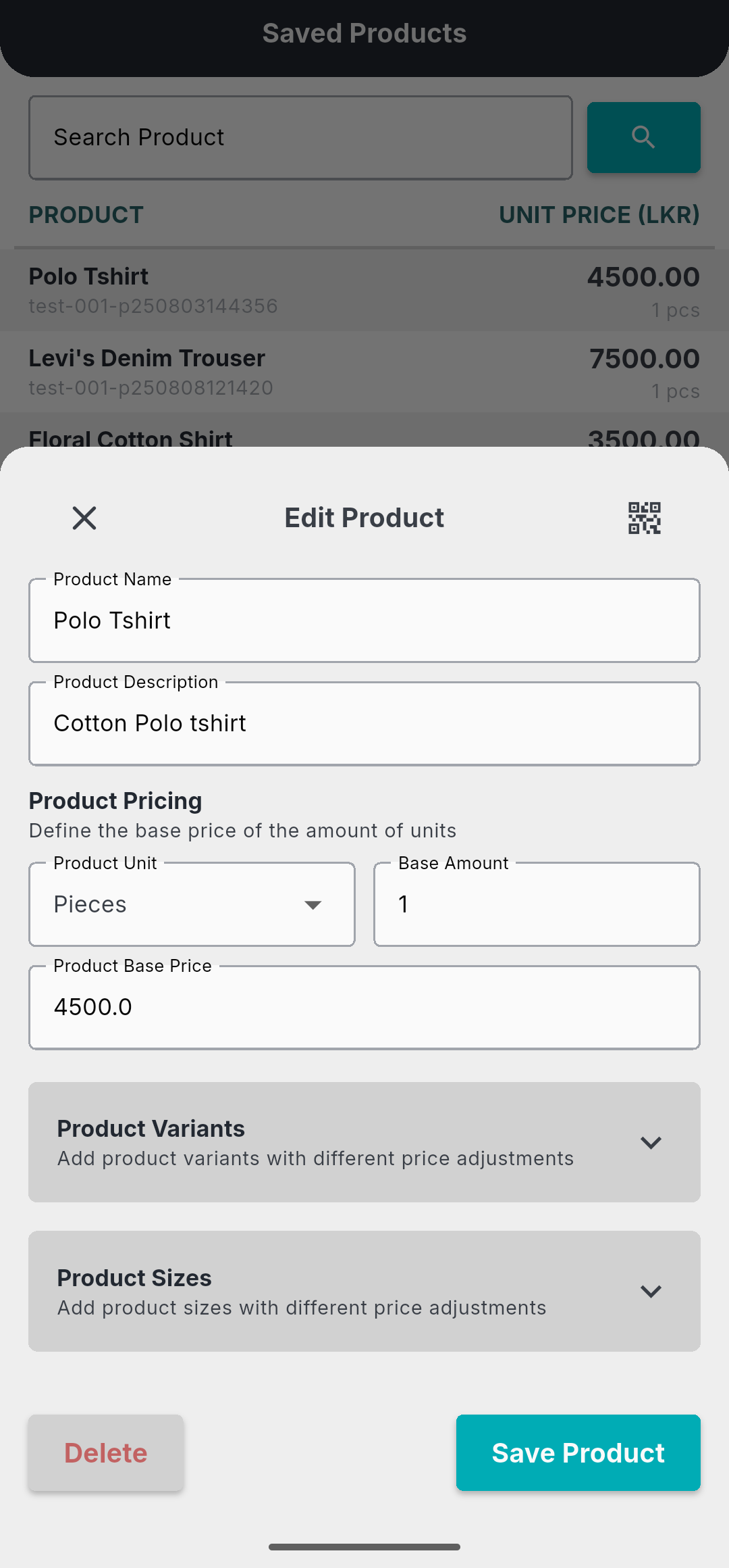 App Screenshot - Product Catalog
